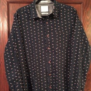 Cactus Man Dress Shirt Slim Fit Sz L